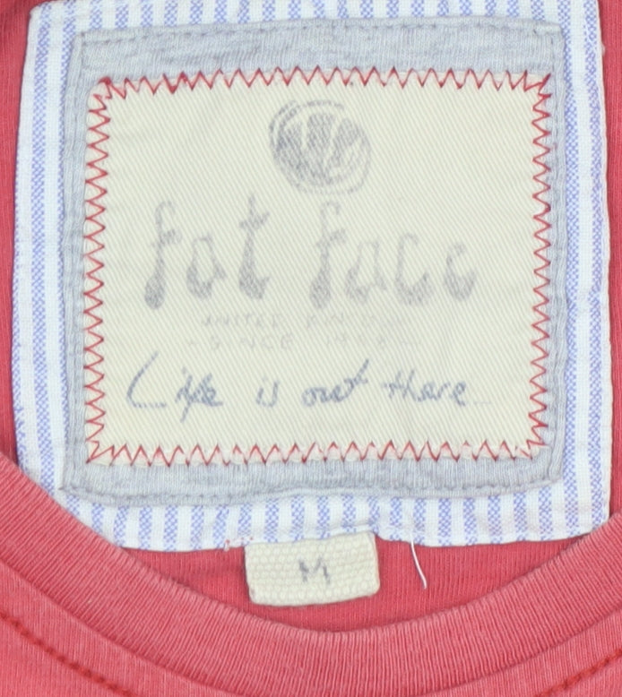 Fat Face Men's Red Graphic Cotton T-Shirt M Short Sleeve