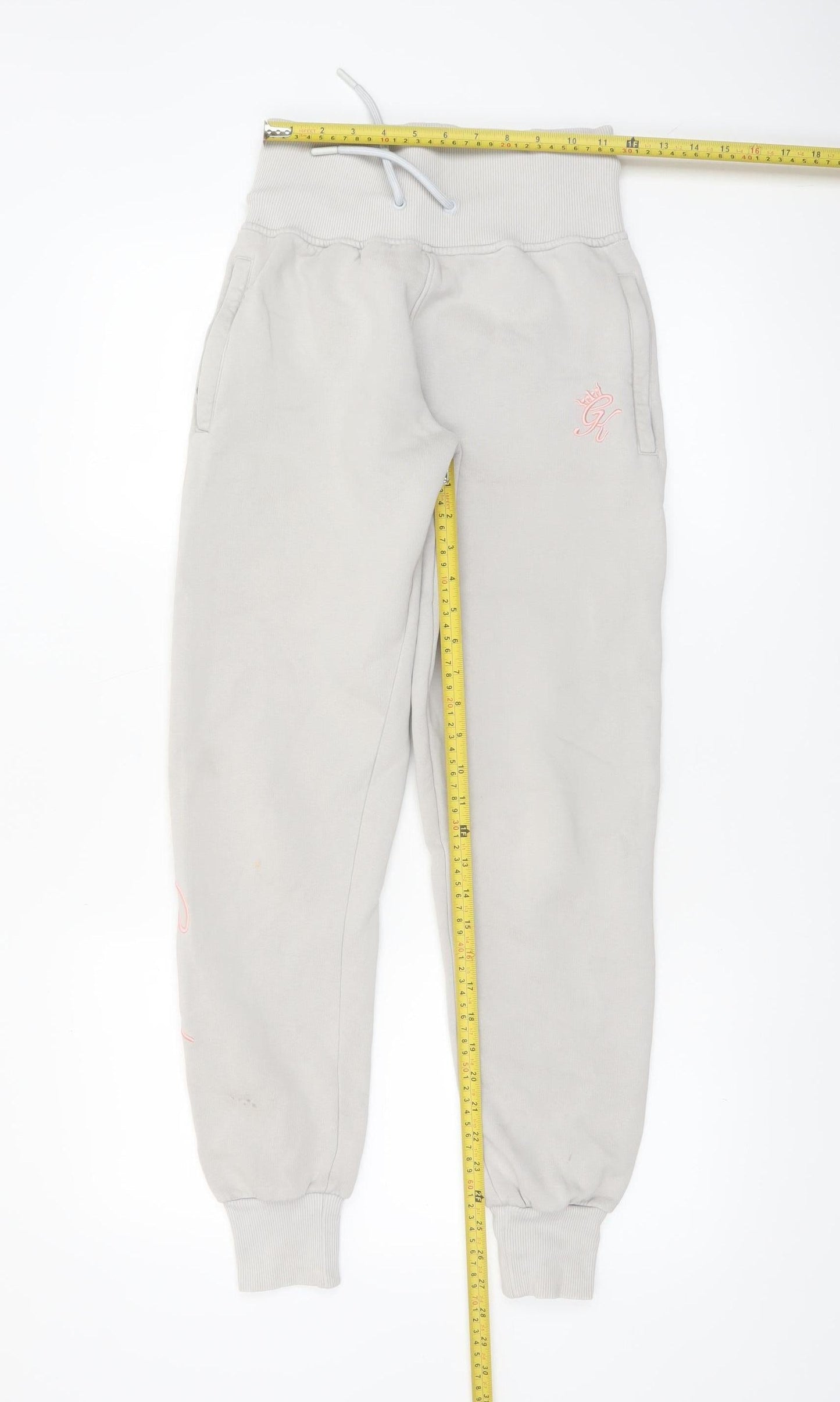 Gym King Womens Grey Jogger Trousers Size 8 Elastic Waist Cuffed Bottoms