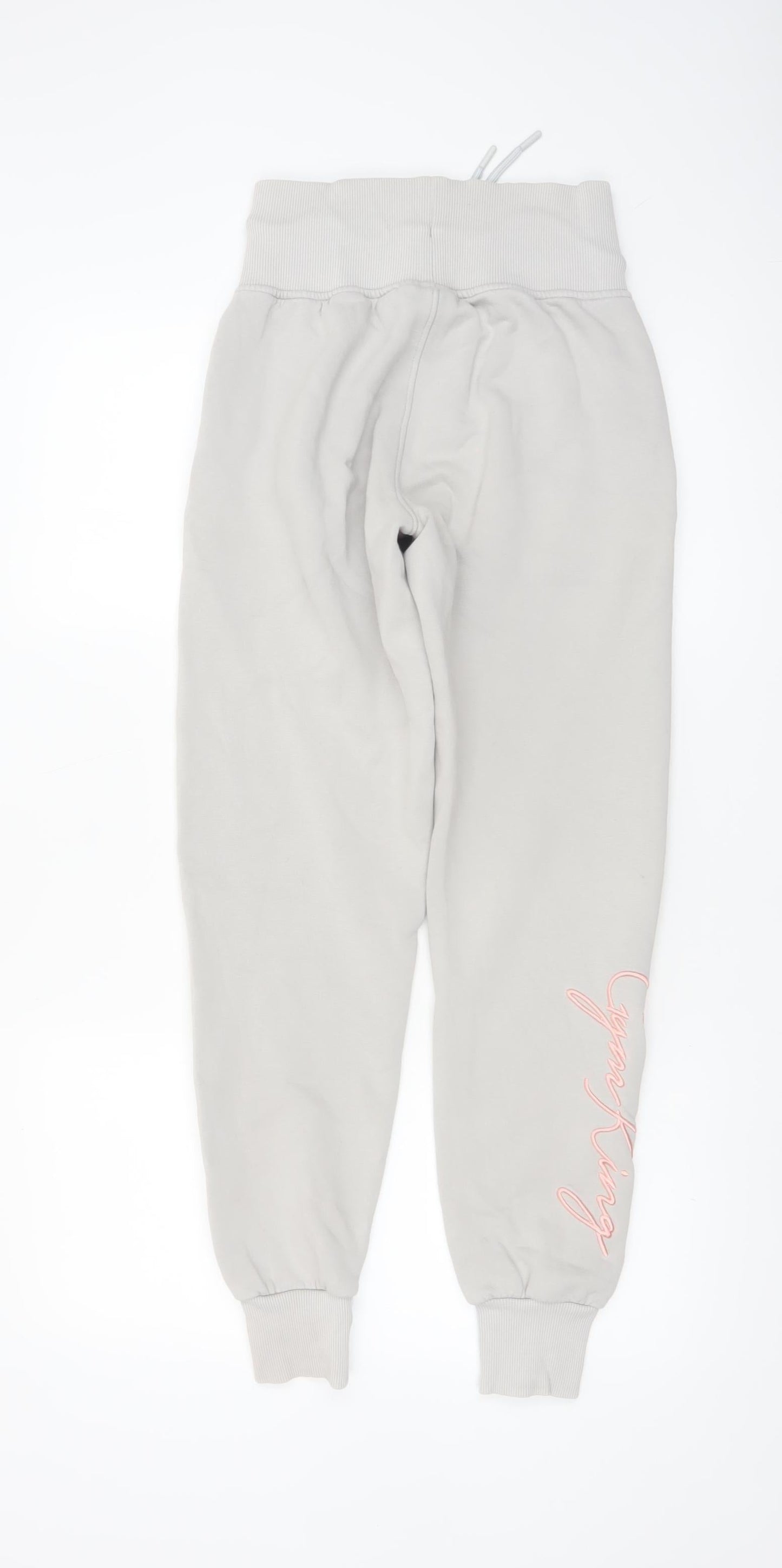 Gym King Womens Grey Jogger Trousers Size 8 Elastic Waist Cuffed Bottoms