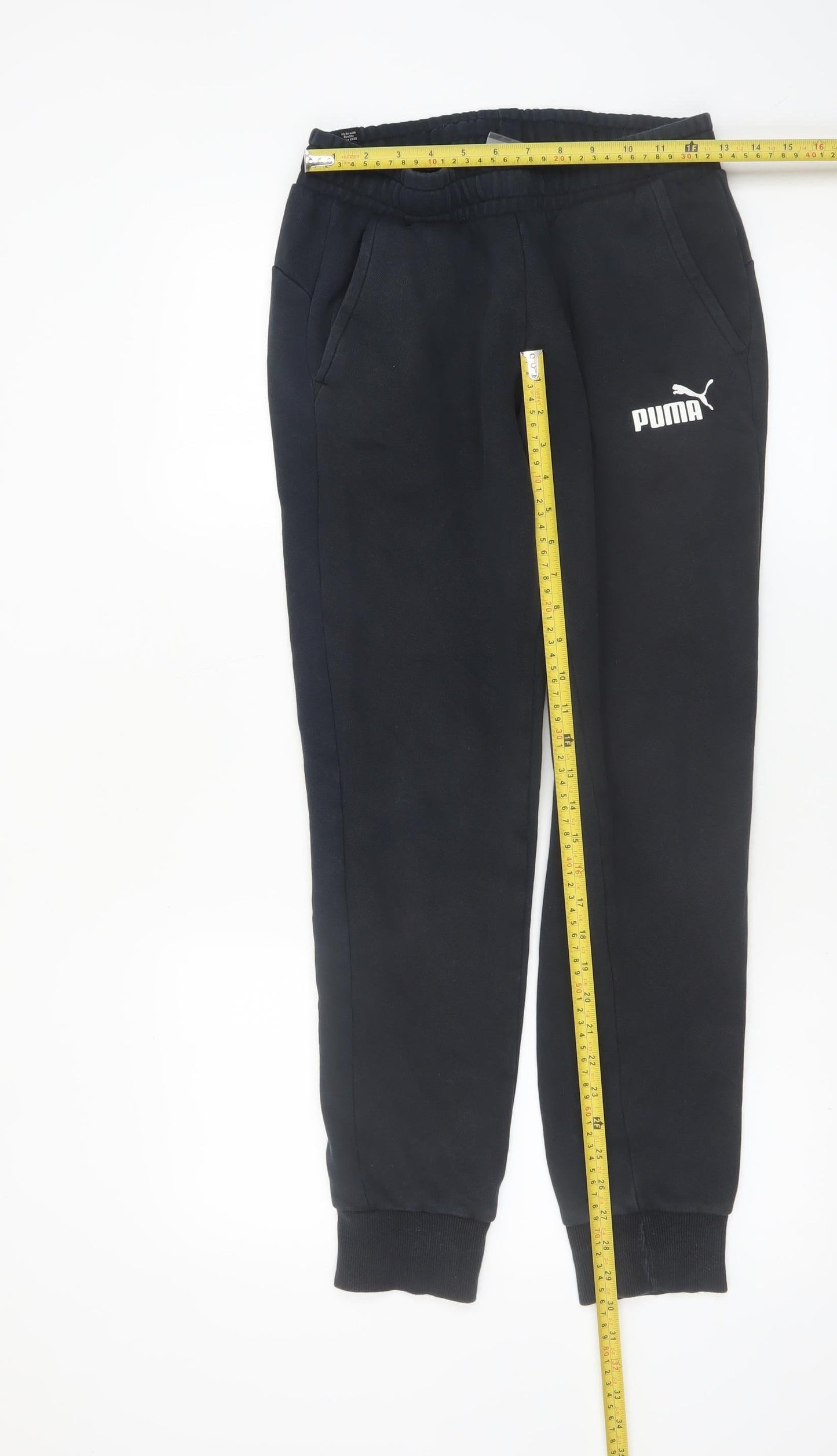 Puma Womens Black Jogger Sweatpants Small Cotton Blend Casual