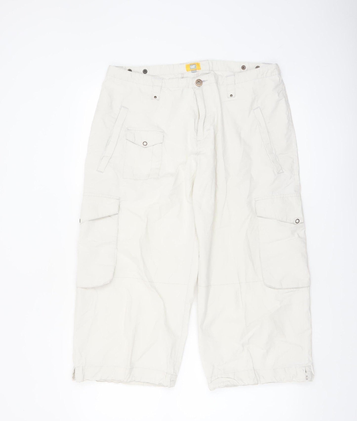 CAT Women’s Ivory Cargo Shorts Size 14 Cotton Lightweight Outdoor