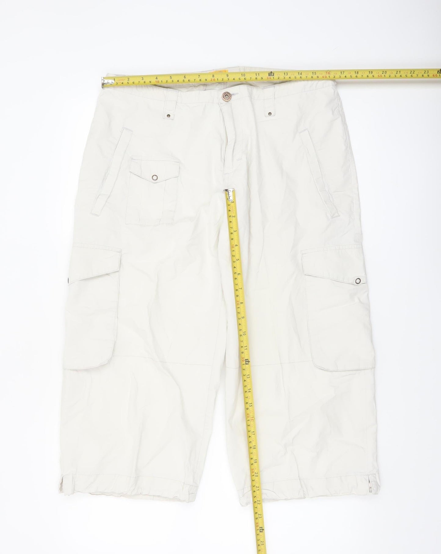 CAT Women’s Ivory Cargo Shorts Size 14 Cotton Lightweight Outdoor