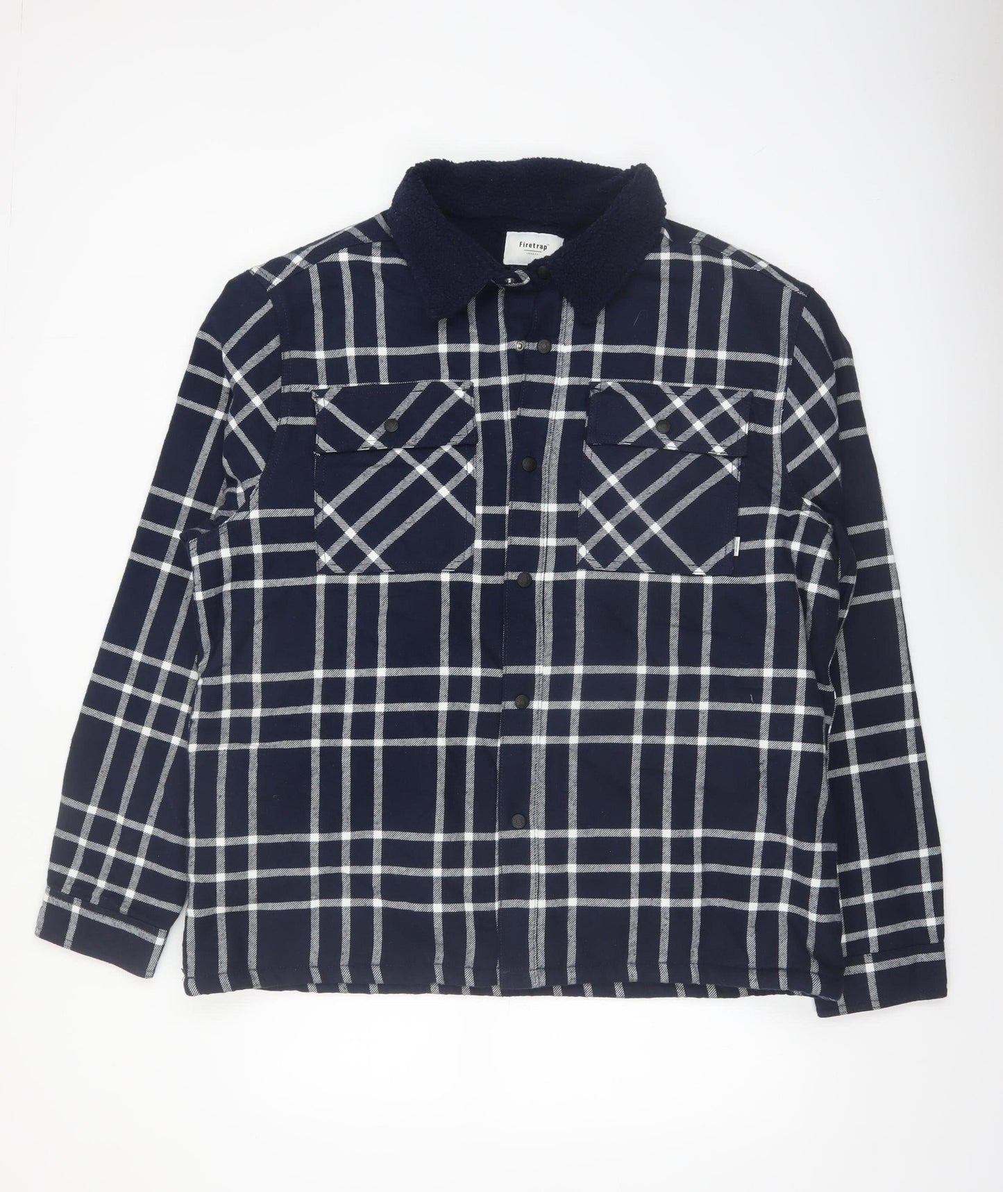 Firetrap Men's Blue Check Flannel Shirt Jacket XL
