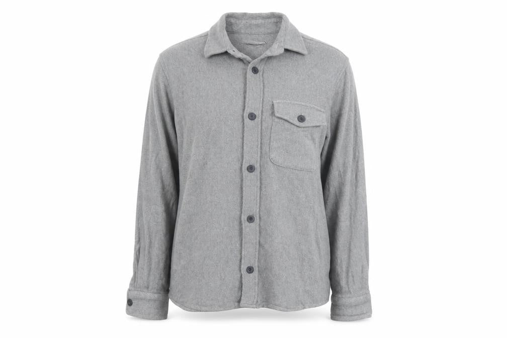 Zara Women Grey Cotton Flannel Long Sleeve Button-Up Shirt Size 12