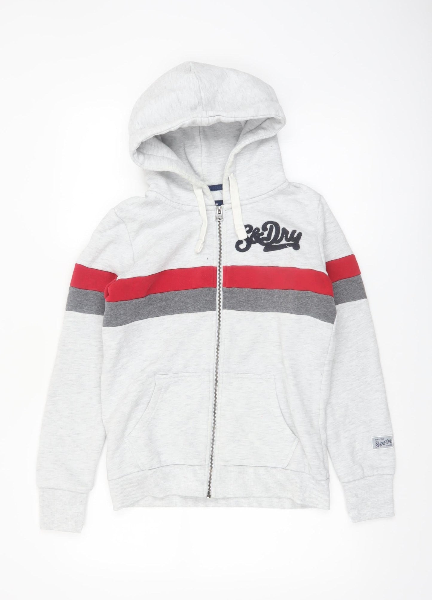 Superdry Women’s Grey Full Zip Hoodie UK 10 Cotton Blend