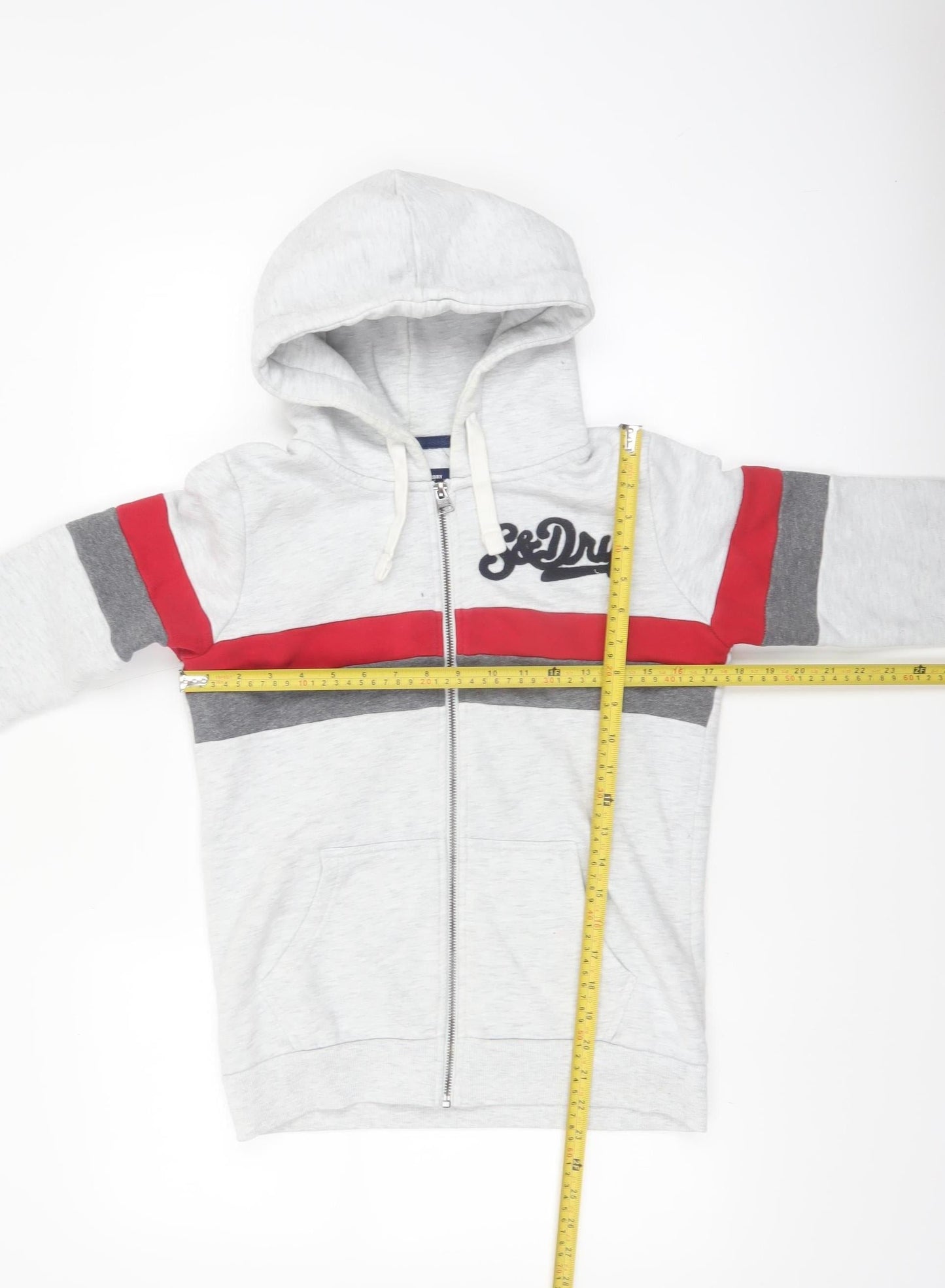 Superdry Women’s Grey Full Zip Hoodie UK 10 Cotton Blend