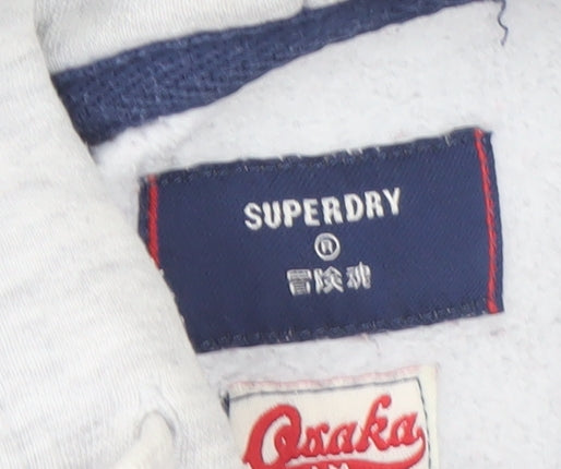 Superdry Women’s Grey Full Zip Hoodie UK 10 Cotton Blend