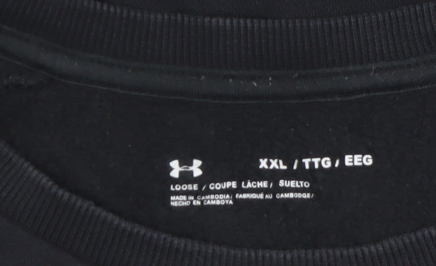 Under Armour Men Black 2XL Pullover Fleece Sweatshirt