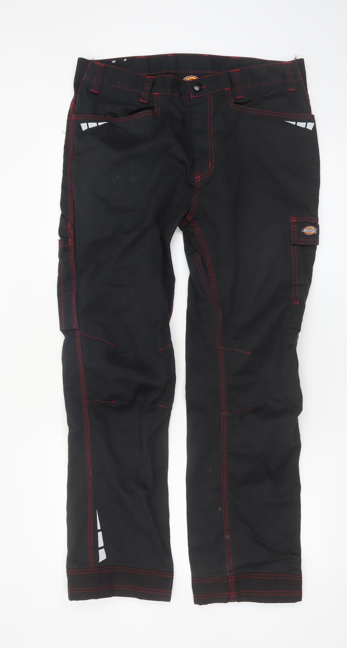 Dickies Men's Black Work Cargo Trousers 38R Cotton Blend