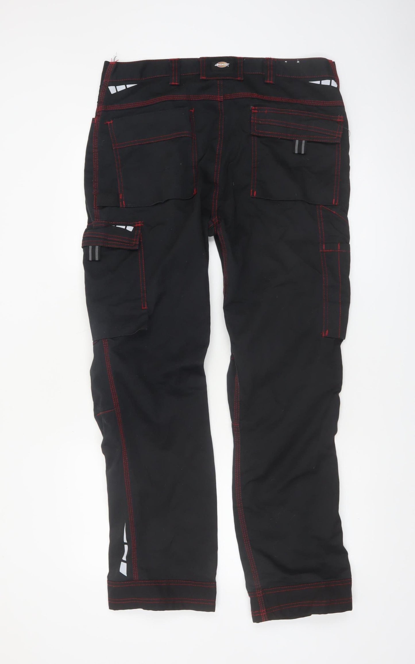 Dickies Men's Black Work Cargo Trousers 38R Cotton Blend