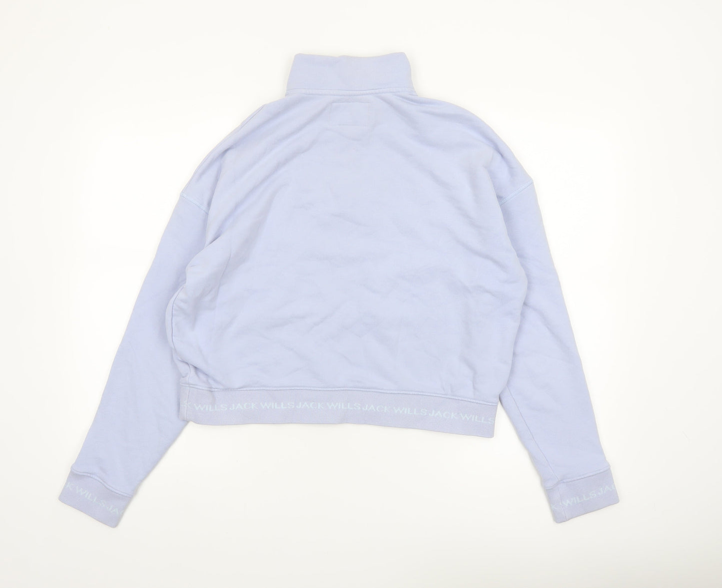 Jack Wills Women Lilac 1/4 Zip Pullover Sweatshirt UK 12