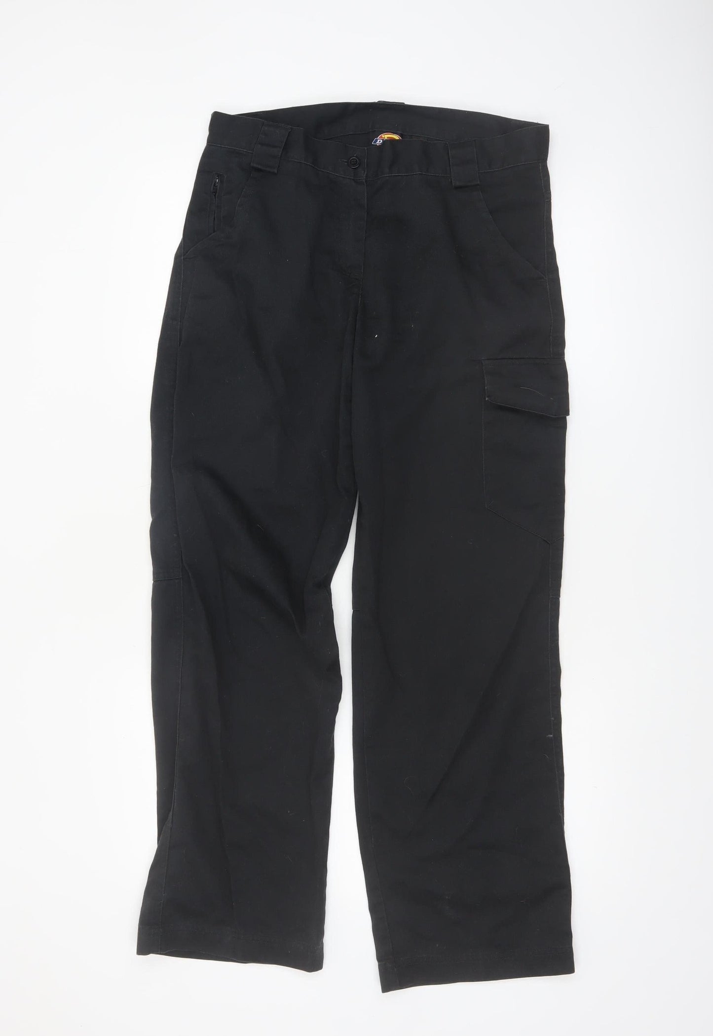 Dickies Womens Black Cargo Workwear Trousers Size 10 Regular