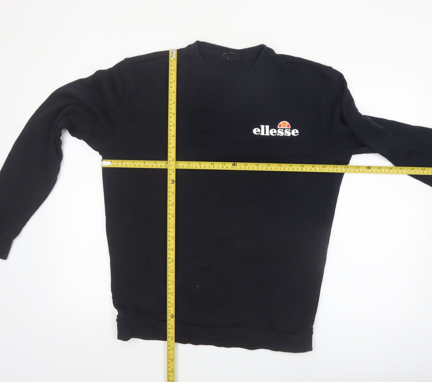 Ellesse Men's Black Crew Neck Pullover Sweatshirt M