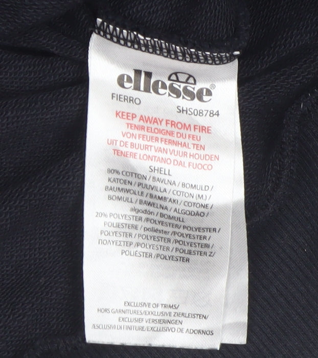 Ellesse Men's Black Crew Neck Pullover Sweatshirt M
