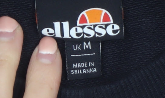 Ellesse Men's Black Crew Neck Pullover Sweatshirt M