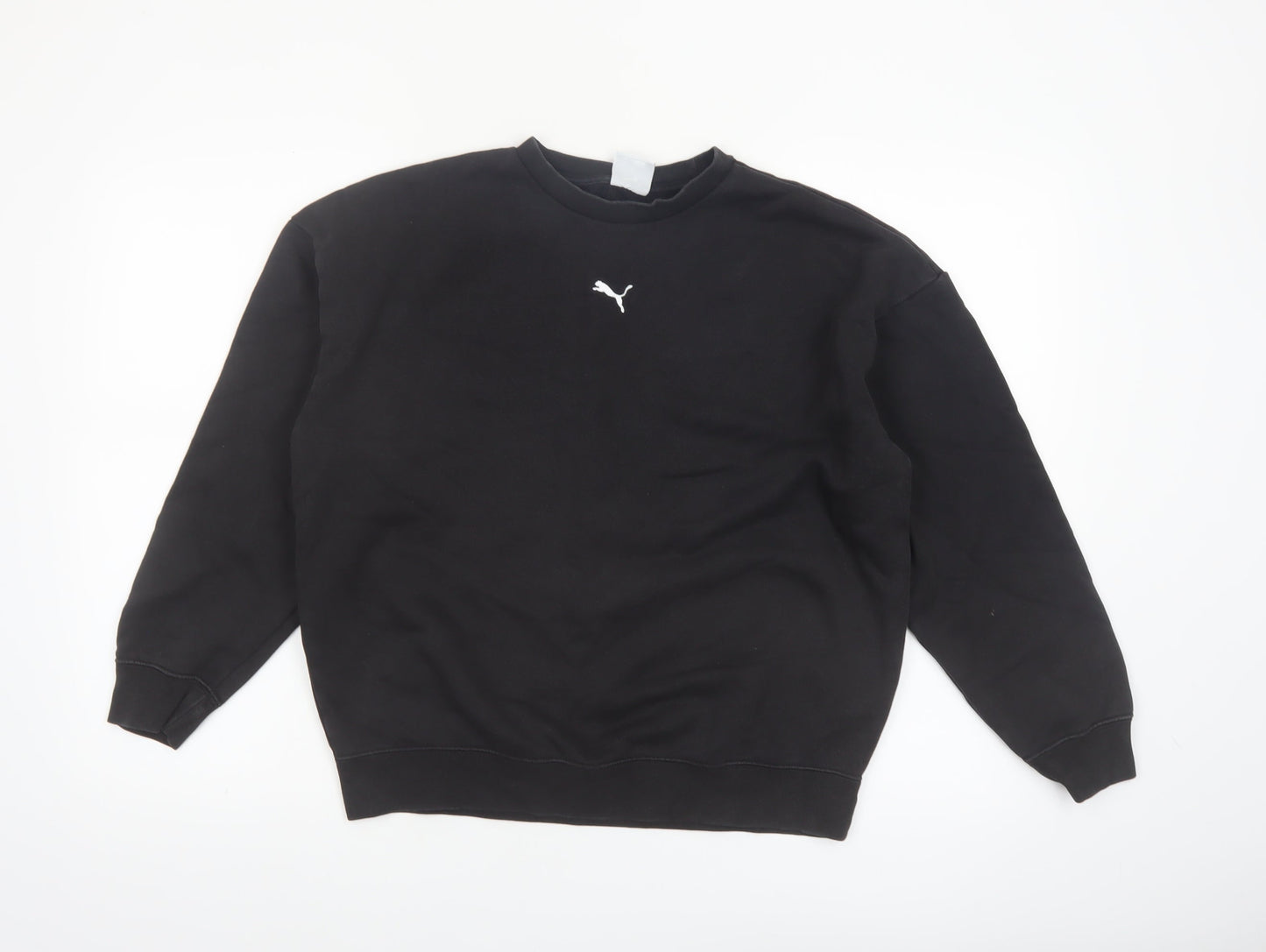 Puma Women Black XS Crew Neck Cotton Blend Sweatshirt