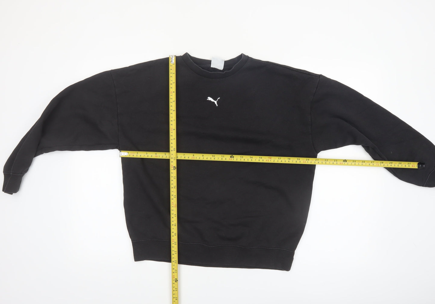 Puma Women Black XS Crew Neck Cotton Blend Sweatshirt