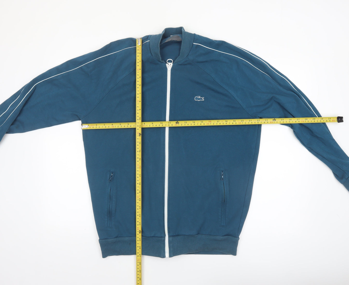 Lacoste Men's Blue Bomber Jacket Size L Zip-Up Lightweight