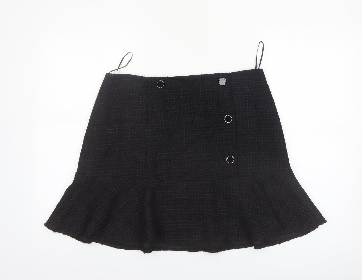 Phase Eight Women’s Black Tweed Button Trumpet Skirt UK 14