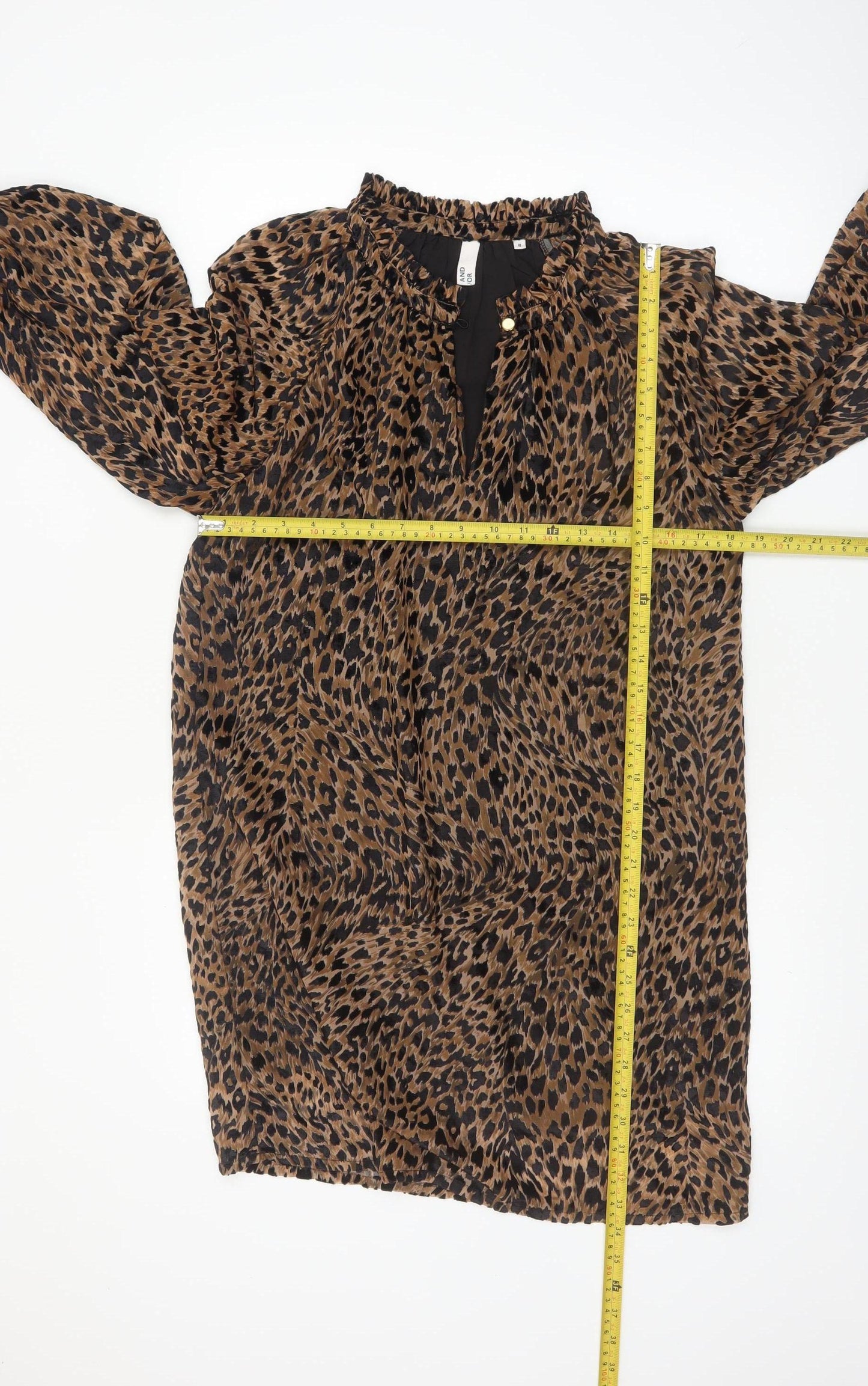 AND/OR Women's Brown Leopard Print Shift Dress Size 8