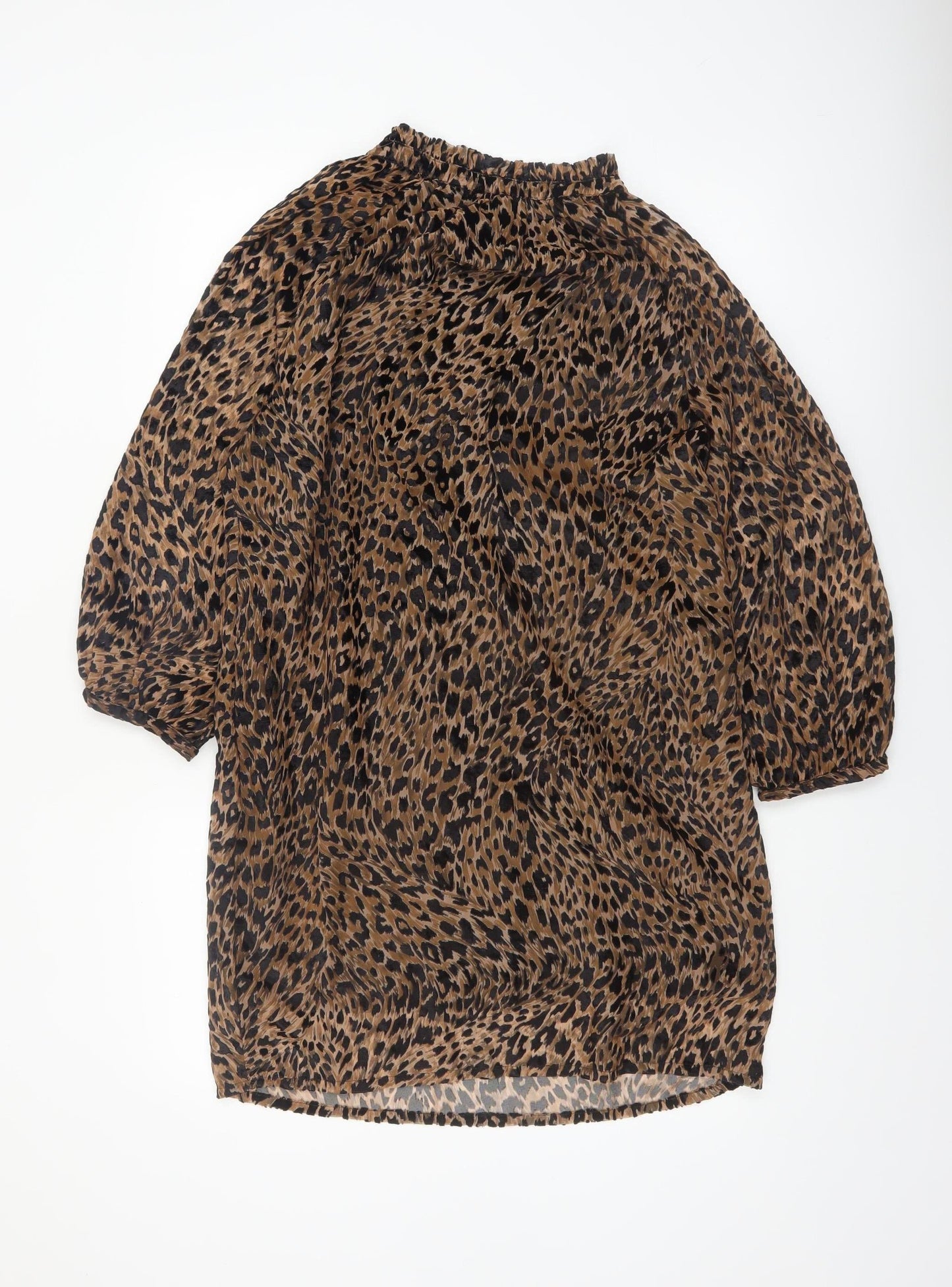 AND/OR Women's Brown Leopard Print Shift Dress Size 8