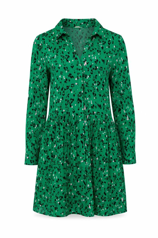 Hush Women's Green Animal Print Shirt Dress Size 6