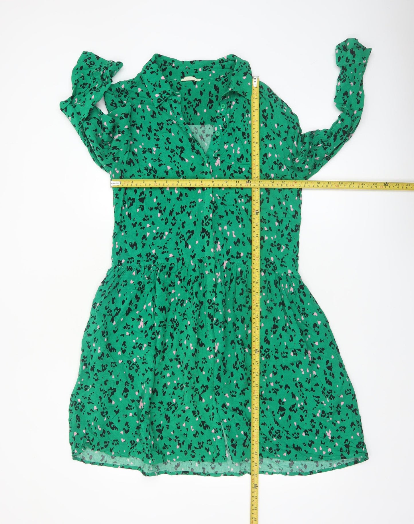 Hush Women's Green Animal Print Shirt Dress Size 6