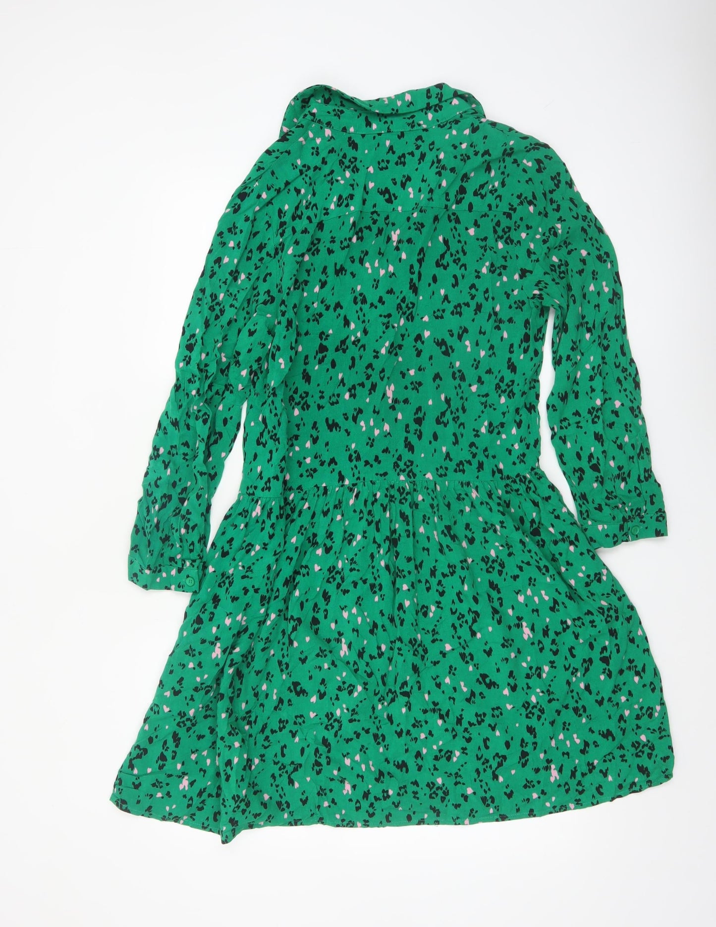 Hush Women's Green Animal Print Shirt Dress Size 6