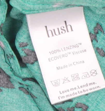 Hush Women's Green Animal Print Shirt Dress Size 6