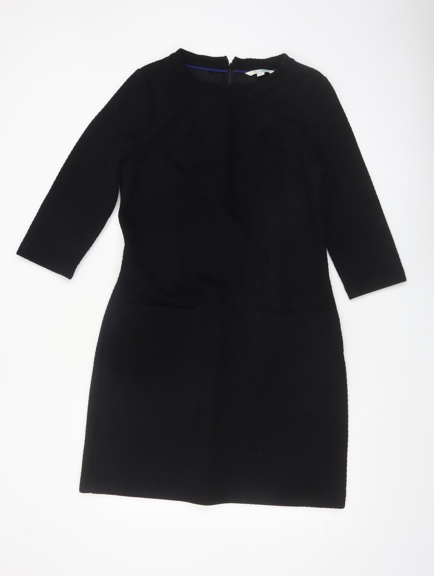 Boden Women’s Black Shift Dress Size 14 Workwear 3/4 Sleeve