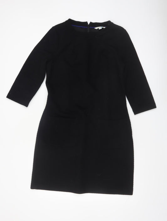 Boden Women’s Black Shift Dress Size 14 Workwear 3/4 Sleeve