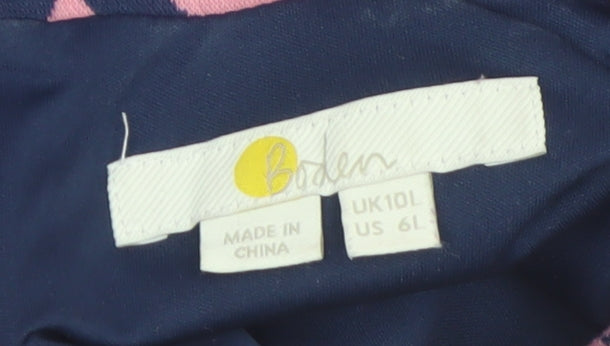 Boden Women’s Pink & Blue Geometric A-Line Dress UK 10L