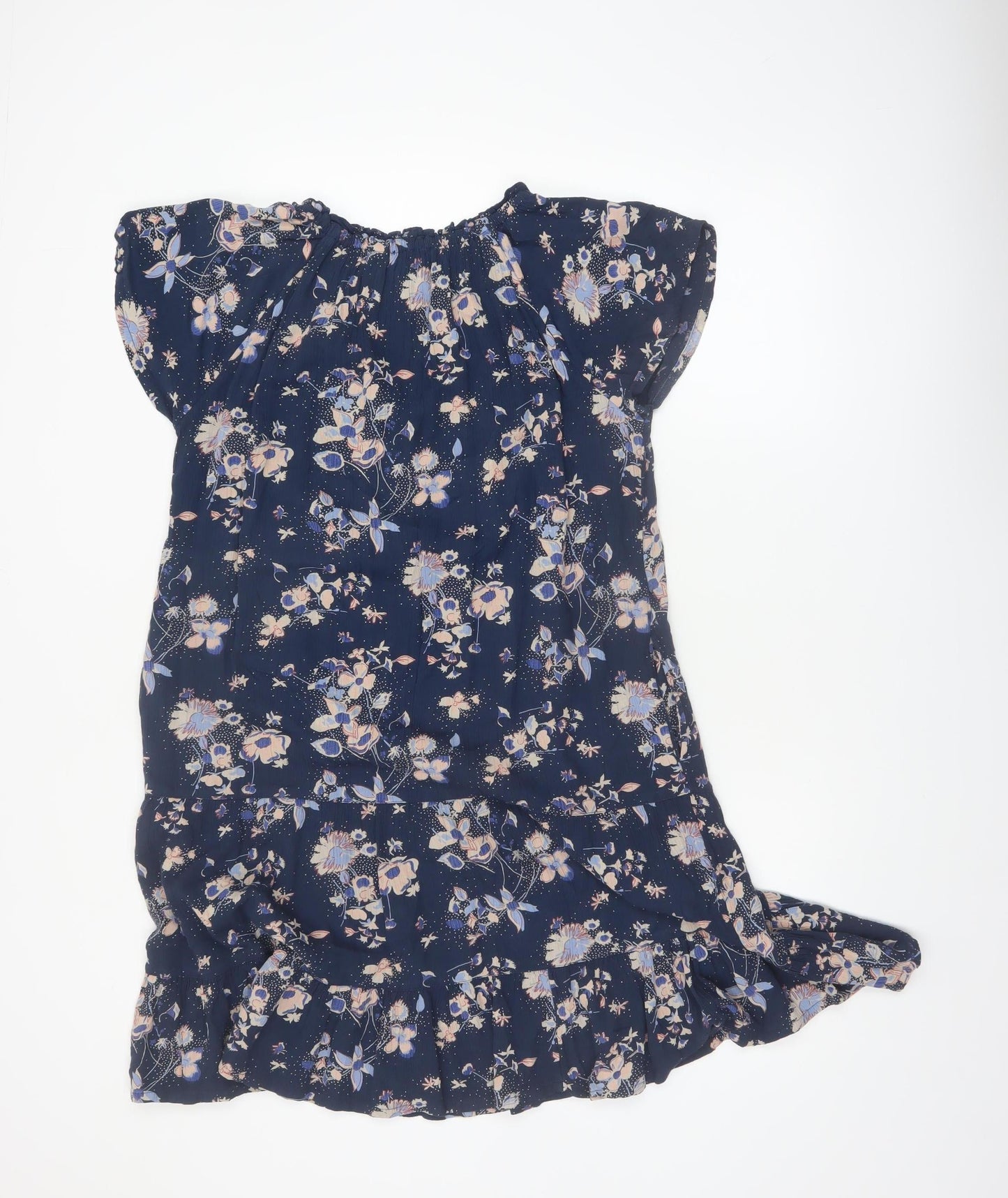 Fat Face Women’s Blue Floral Short Sleeve Viscose Shift Dress Size 12