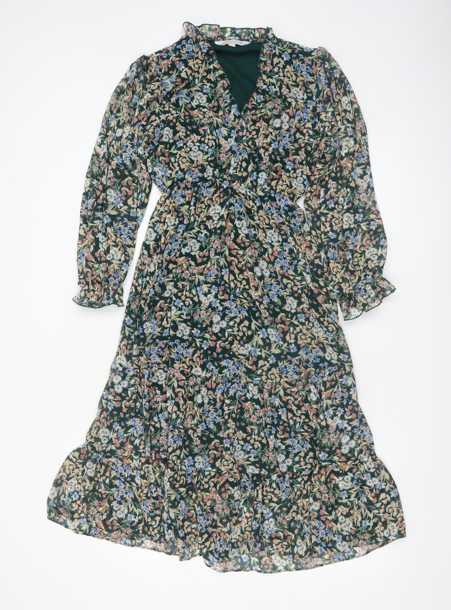 Apricot Women’s Multicoloured Floral Midi Wrap Dress Size 8
