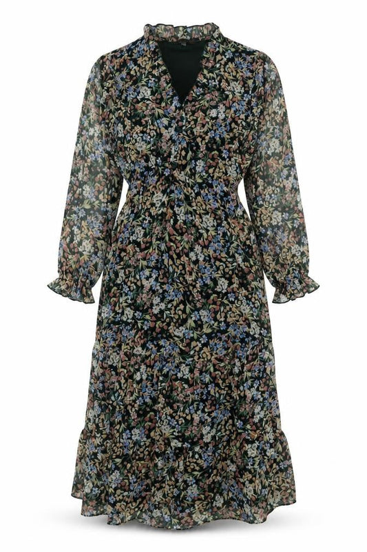 Apricot Women’s Multicoloured Floral Midi Wrap Dress Size 8