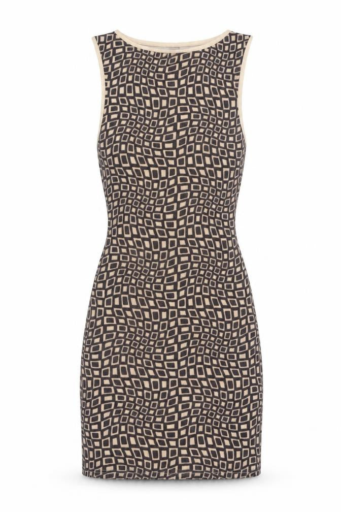 Urban Outfitters Women Beige XS Bodycon Geometric Short Dress