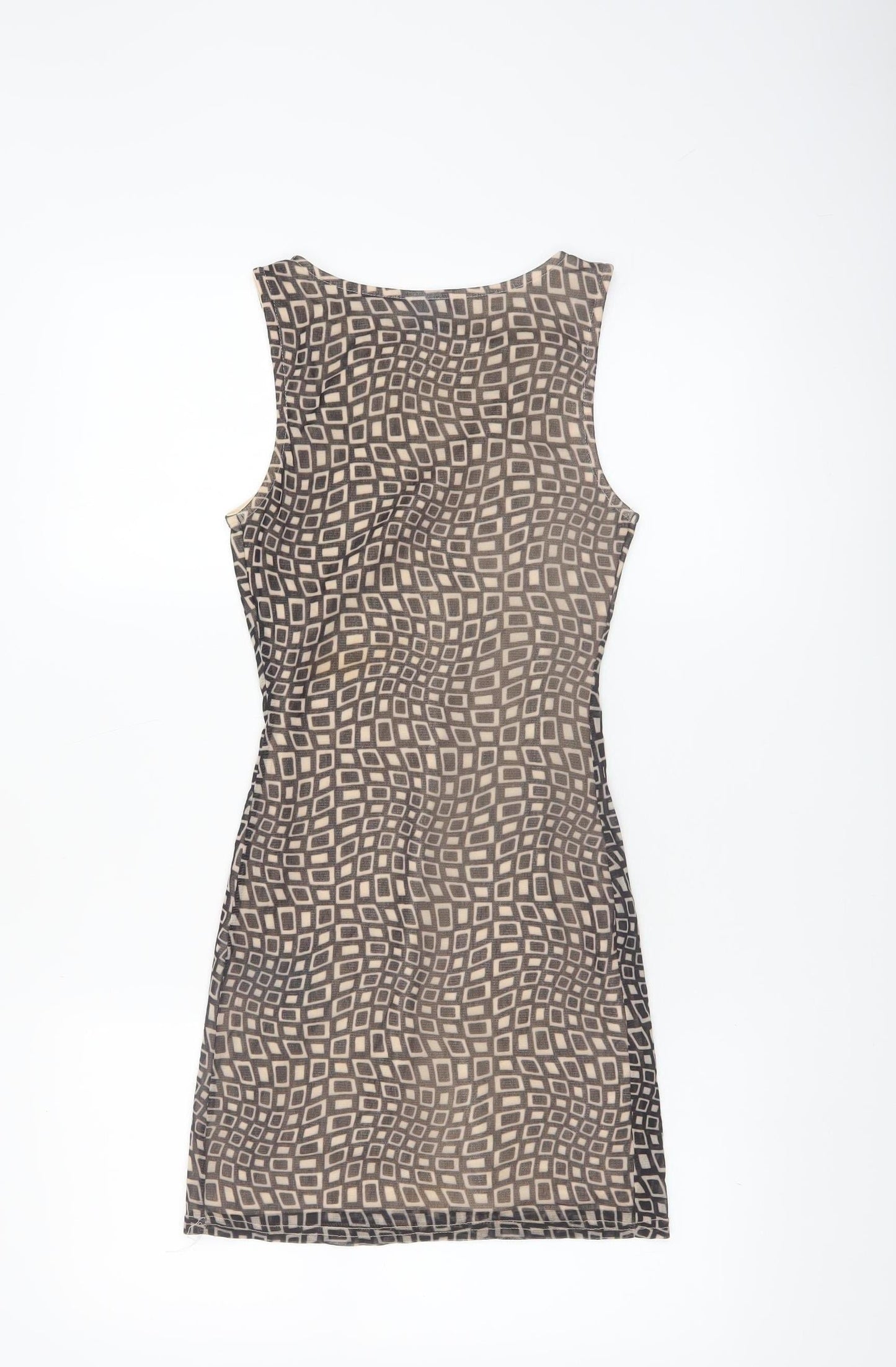 Urban Outfitters Women Beige XS Bodycon Geometric Short Dress