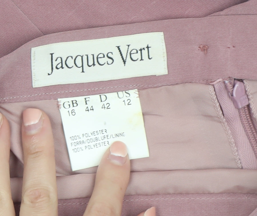Jacques Vert Women's Pink Size 16 Pencil Skirt Lined Knee Length