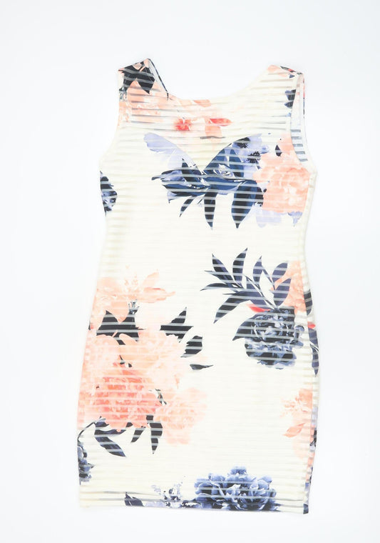 Quiz Women’s Multicoloured Floral Bodycon Dress Size 16
