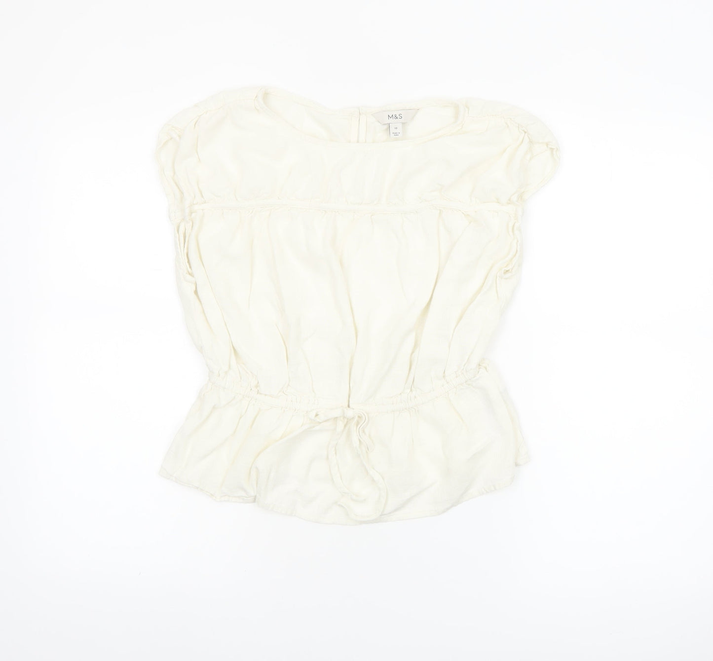 Marks and Spencer Women’s Ivory Sleeveless Tunic Blouse Size 10