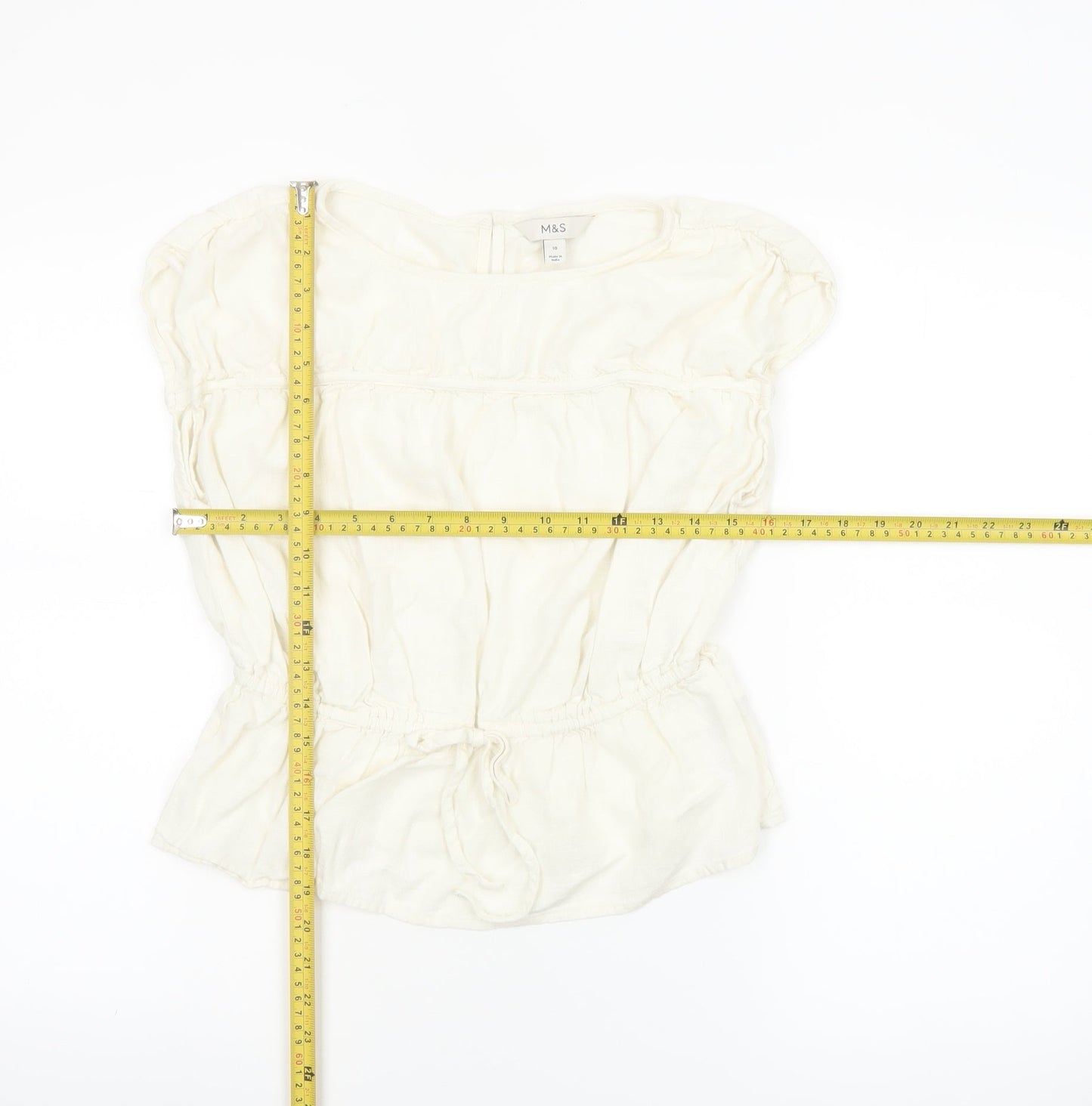 Marks and Spencer Women’s Ivory Sleeveless Tunic Blouse Size 10