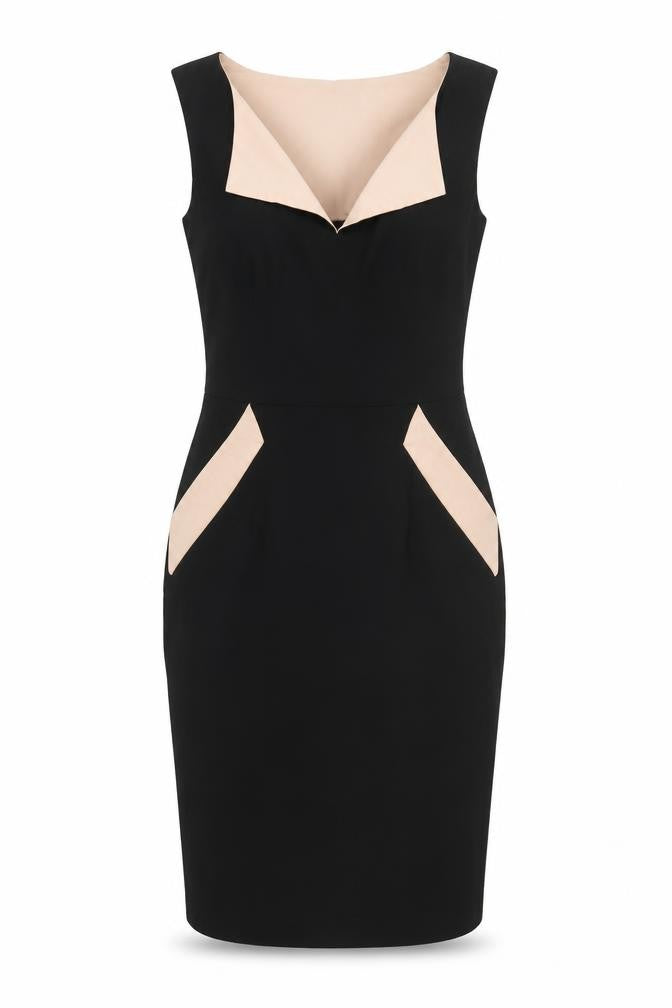Diva Catwalk Women's Black Sheath Dress Size S Knee Length Sleeveless