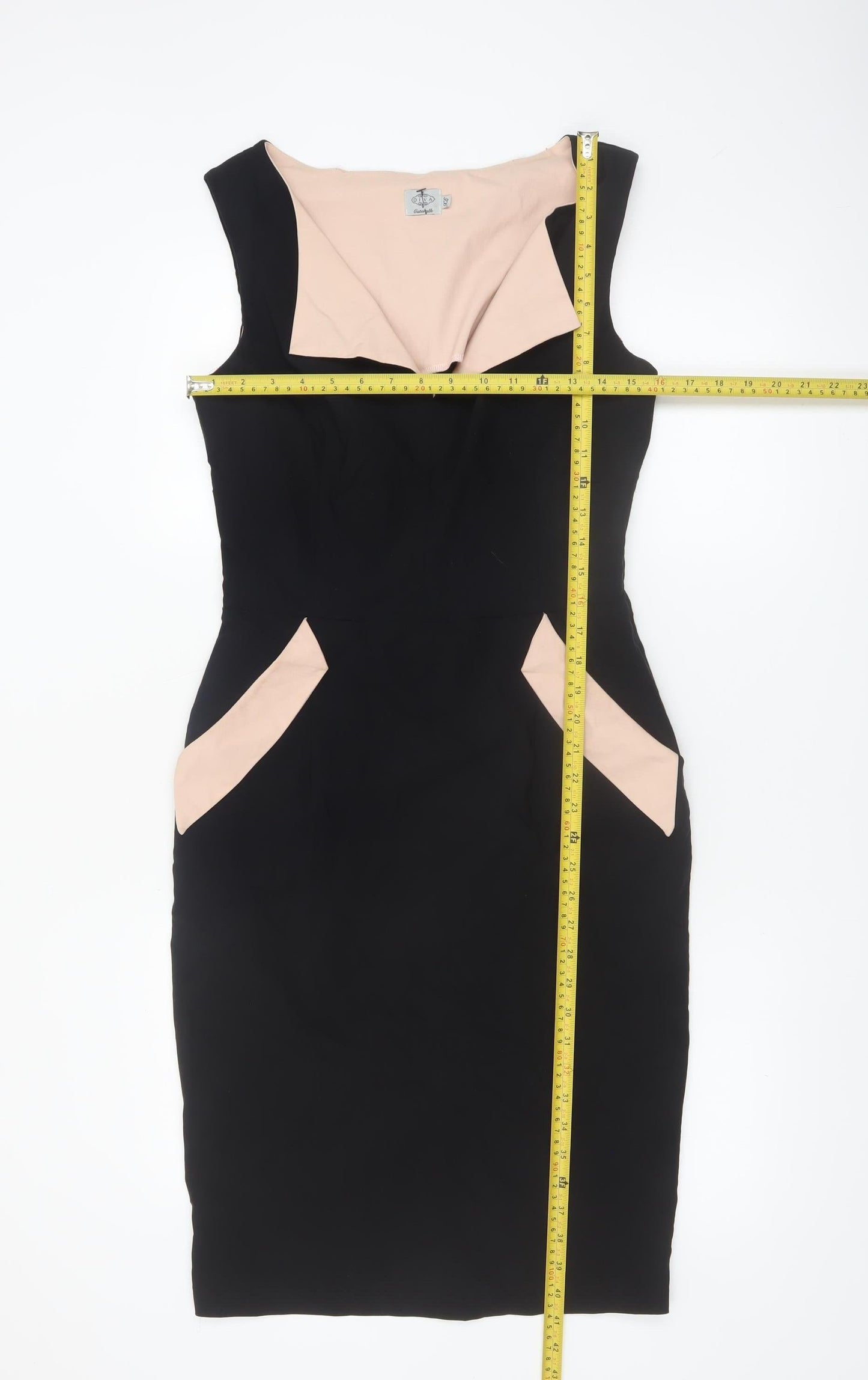 Diva Catwalk Women's Black Sheath Dress Size S Knee Length Sleeveless
