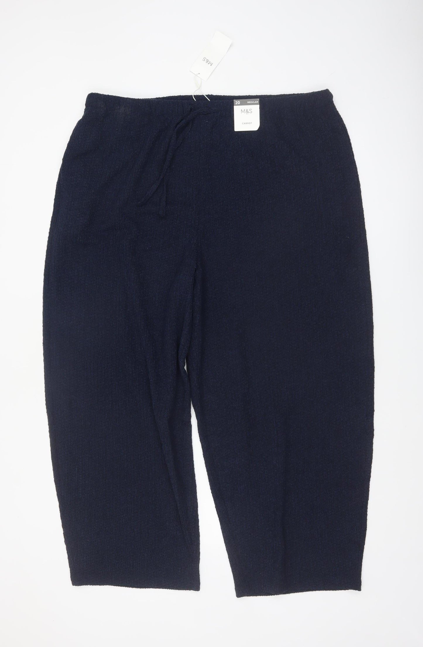 Marks and Spencer Womens Blue Size 20 Carrot Knit Trousers