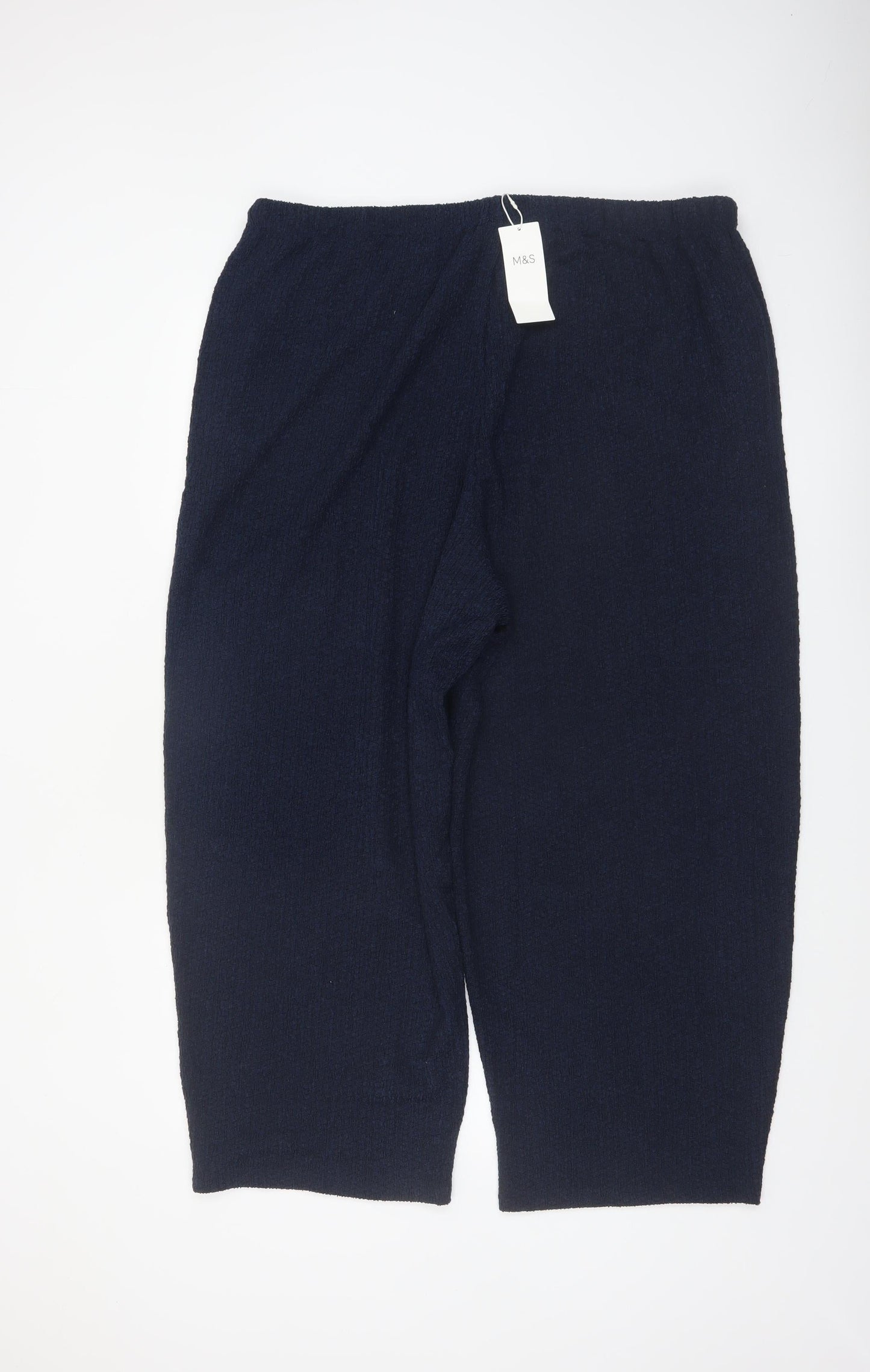 Marks and Spencer Womens Blue Size 20 Carrot Knit Trousers