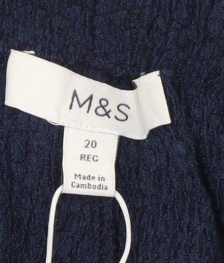 Marks and Spencer Womens Blue Size 20 Carrot Knit Trousers