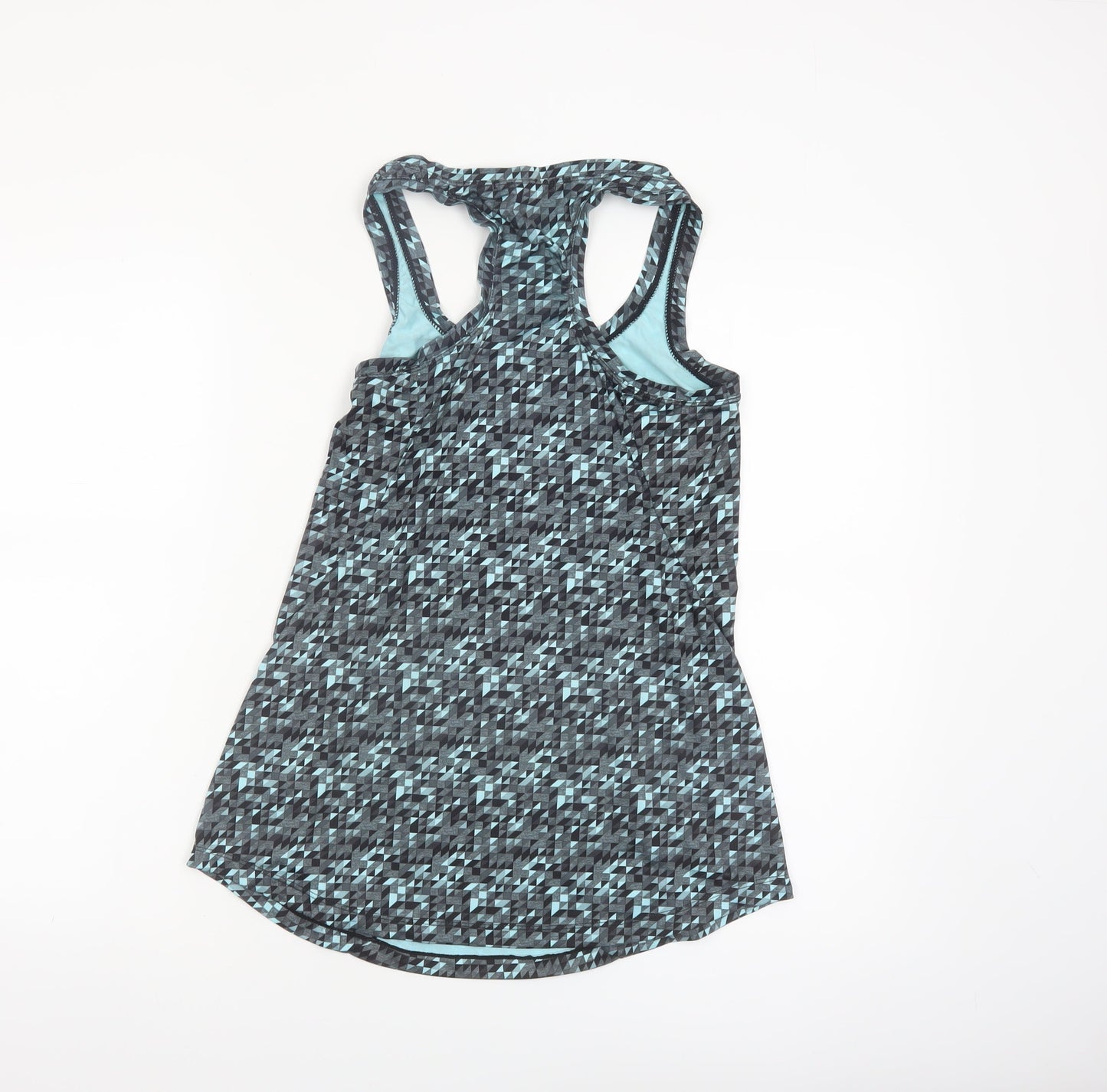 Elle Sport Women's Blue Geometric Racerback Tank Top Size 10