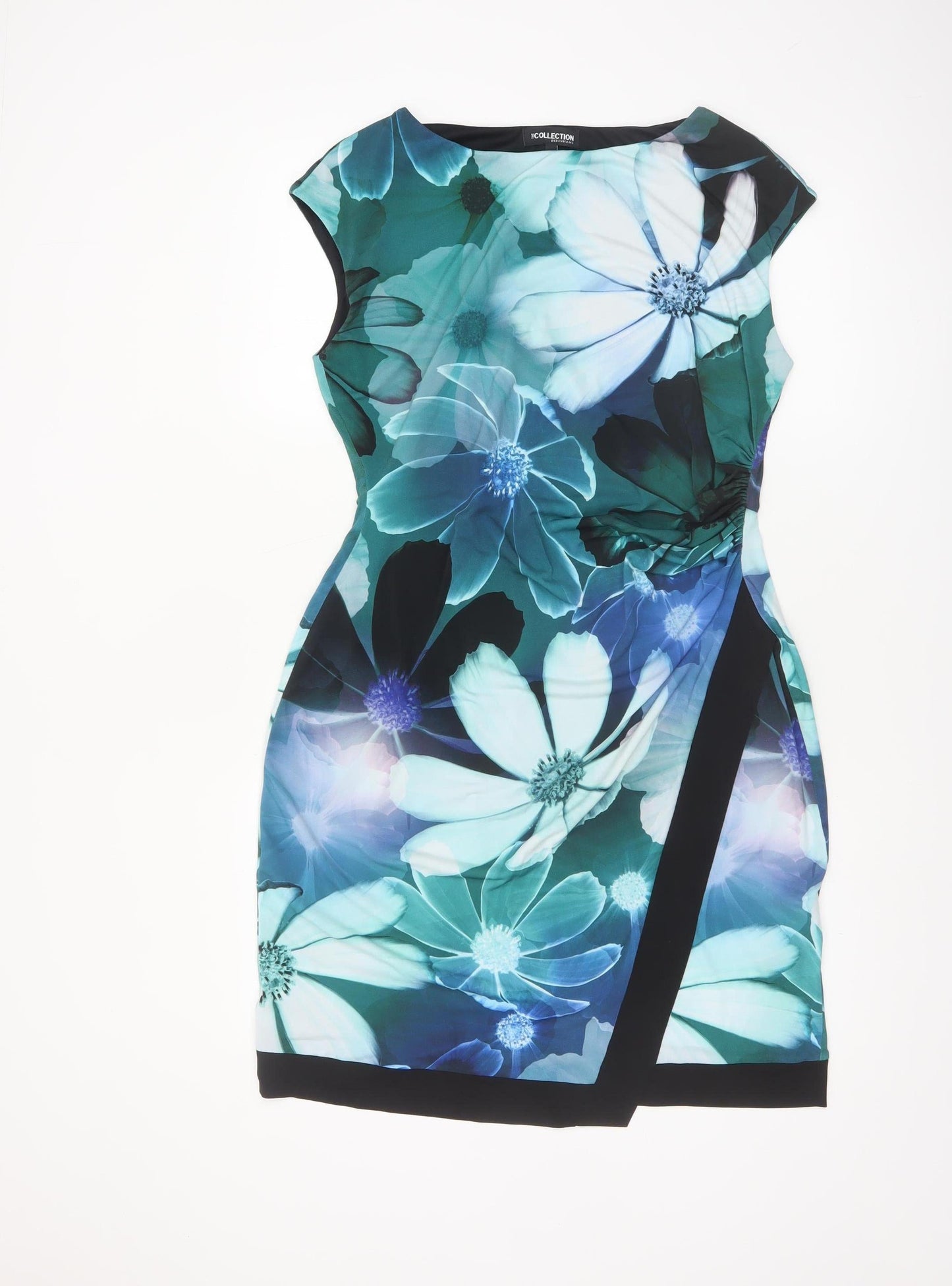 Debenhams Women’s Blue Floral Bodycon Dress Size 14 Sleeveless