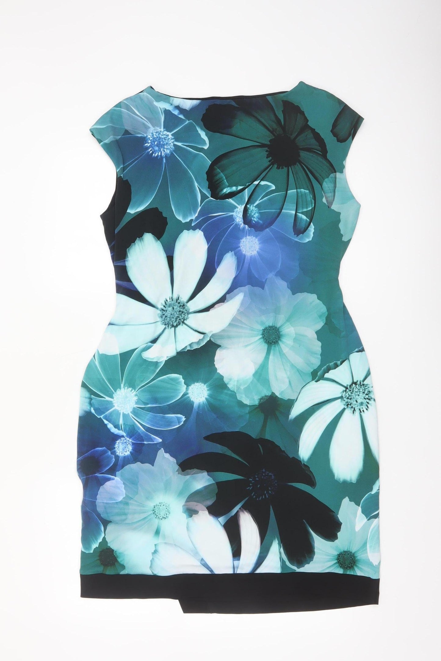 Debenhams Women’s Blue Floral Bodycon Dress Size 14 Sleeveless