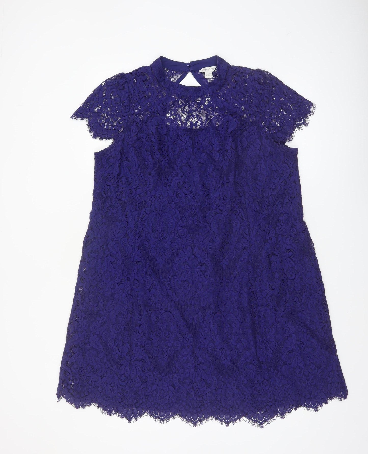 Monsoon Women’s Blue Lace Shift Dress Size 18 Elegant Formal
